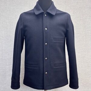 Wallace & Barnes J. Crew Navy 100% Wool Thinsulate Skiff Jacket Coat Size S